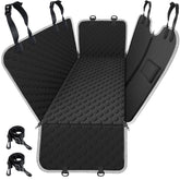 Mancro dog car seat cover back seat hammock installed protects upholstery and keeps pets secure.