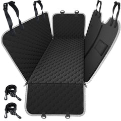 Mancro dog car seat cover back seat hammock installed protects upholstery and keeps pets secure.