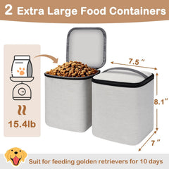 Mancro dual layers dog travel bag collapsible bowls for convenient on-the-go feeding.
