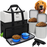 Mancro dual layers dog travel bag top layer compartment for quick access to daily essentials.
