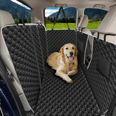 Mancro truck back seat cover hammock protects seats and floor from paw prints and spills.