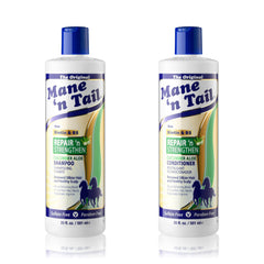 Mane 'n Tail Repair 'n Strengthen shampoo cucumber aloe bottle for healthier-looking hair