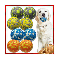 Mankoda 8Pcs dog balls pack in bright colors for engaging fetch and chews