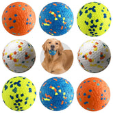 Mankoda dog balls 8-piece pack with vibrant colors for easy visual fetch.