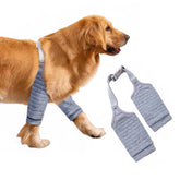 MANON ROSA dog elbow pad wrapped on a dog for protection and comfort.