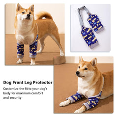 MANON ROSA elbow pad on a dog showing wound protection and comfort.