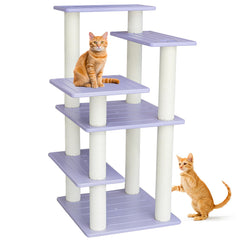 MAOHEGOU cat tree 46in tower shown for outdoor and indoor use, offering vertical play space.