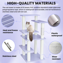 MAOHEGOU cat tree scratching posts with durable polypropylene rope for long-lasting play.