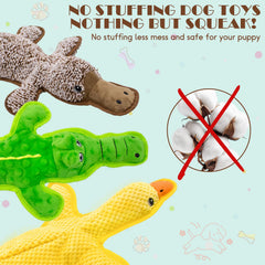 MAOOOOB No Stuffing Squeak Toy platypus for interactive fetch and chew
