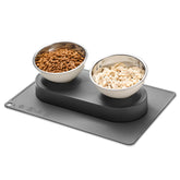 Marchul elevated cat bowls set dining setup reduces neck strain during meals.