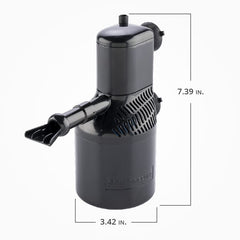Close-up of Marineland Magnum 200 filter assembly for easy maintenance