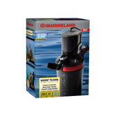 Marineland Magnum internal canister filter with submerged motor for quick startup in aquariums.