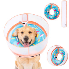 Mariyago inflatable dog cone front view shows a comfortable recovery aid for pets.