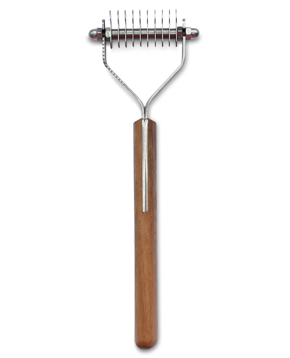 Mars Coat King blunt dematting rake close-up, 10 blades for heavy coats