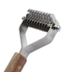 Mars Coat King wooden-handle grooming tool with stainless blades for efficient coat prep