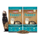 Marshall Pet Products Select Chicken Ferret Diet packaging highlights two-pack convenience.