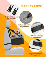 MARSLABO dog car seat metal frame detail shows sturdy support for travel.