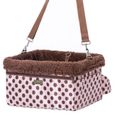 MARSLABO dog car seat with metal frame elevates small pets for a clear window view