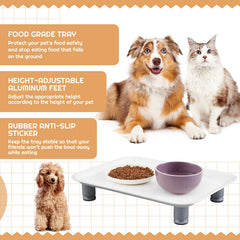 Marsui ant-proof bowl tray elevated-legs demonstrates versatile height for growing cats and dogs