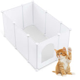 Marsui extra-large litter box enclosure front view showing spacious interior and splash guard