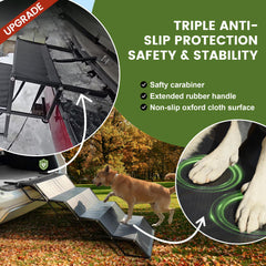 Marudina aluminum dog ramp supports up to 250 pounds securely.