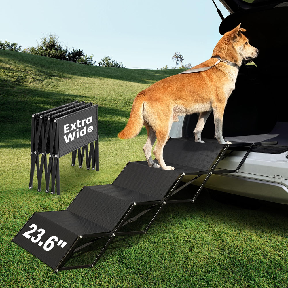 Marudina folded dog car ramp enables compact travel-ready setup.