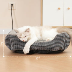 MARUNDA heated pets bed top view showcases the spacious 23x20x7 design for small pets