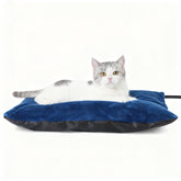 MARUNDA Outdoor Heated Cats Bed front angle in blue, showing outdoor-ready warmth design.