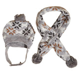 MaruPet dog hat in gray snowflake keeps ears warm during winter walks