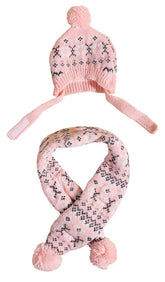 MaruPet dog hat pink wave on a dog for cozy winter warmth.