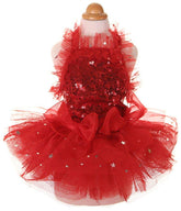 MaruPet fashion sweet puppy dress front view, perfect for festive events and photo moments.