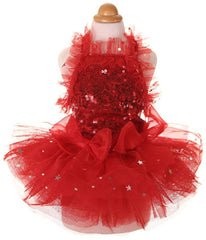MaruPet fashion sweet puppy dress front view, perfect for festive events and photo moments.