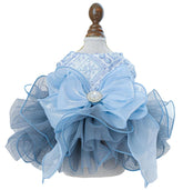 MaruPet fashion sweet puppy dress with navy tutu for festive party-ready looks.