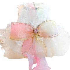 MaruPet Fashion Sweet Puppy Dress side view, lace and tutu balance for events.
