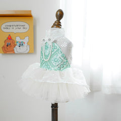 MaruPet sweet puppy dress side view highlighting tutu skirt for adorable photos