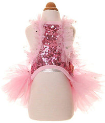 MaruPet puppy dress lace camisole pink, adds elegant charm for daily outings.