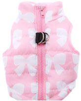 MaruPet pink XS winter vest back view showing lightweight waterproof protection for small dogs.