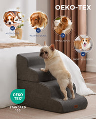 MASSFU 5-step dog stairs set up next to sofa