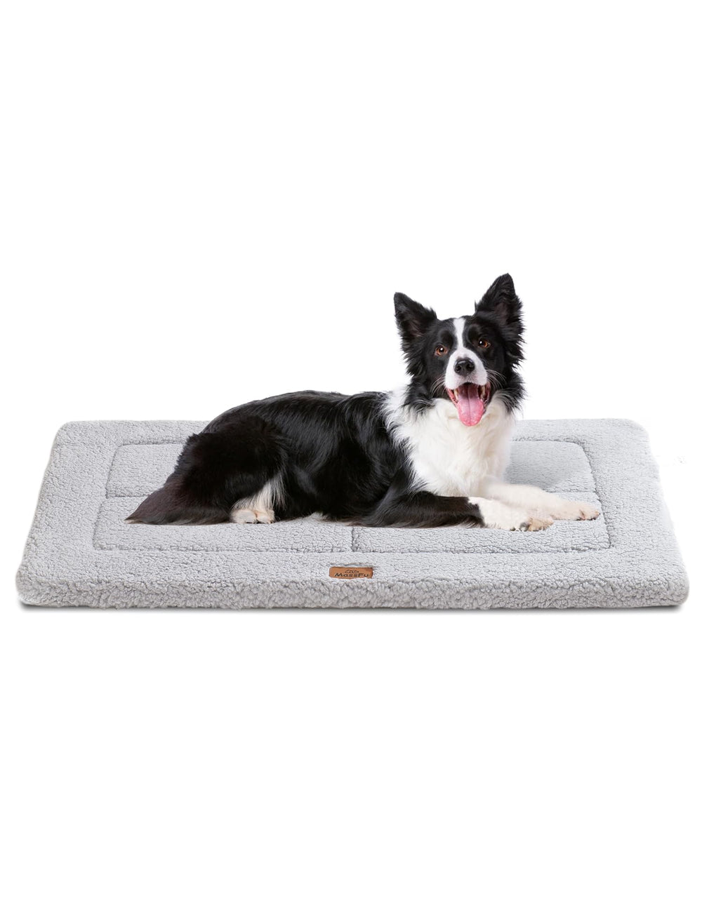 MASSFU dog bed 36x27 gray top view—cozy plush surface for restful naps