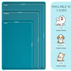 MateeyLife raised-edge design mat contains spills during pet meals.