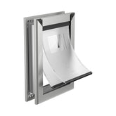 MAVRICFLEX heavy-duty dog door front view showing sturdy aluminum frame for large dogs up to 100 lbs