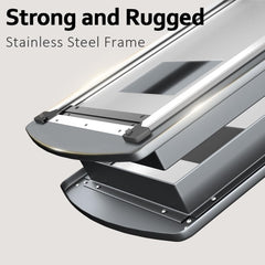 MAVRICPOWER dog door locking panels diagram illustrating weather resistance and security