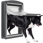 MAVRICPOWER steel XL dog door exterior view demonstrates durable, weatherproof exterior.