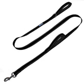 Max and Neo double-handle traffic leash in reflective black for safer night walks