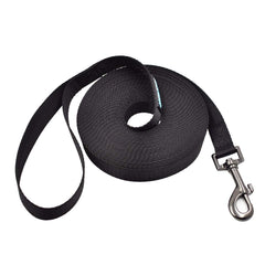 Max and Neo long recall leash in action for training and field play.
