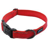 Max y Neo NEO collar de nailon reflectivo rojo para paseos nocturnos seguros.