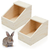 Maxcheck 2-pack wood rabbit nesting box front view shows roomy 18x12x12 den for nesting.