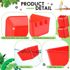 Maxdot durable plastic cups used for feeding and watering in busy coop