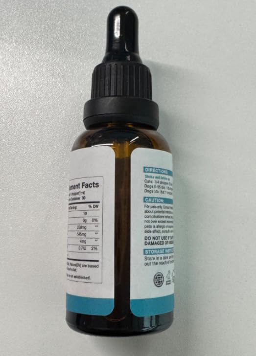 MaxHemp pet oil calming bottle for gentle relaxation during routines.