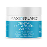 Maxi-Guard dental cleansing wipes for dogs — textured wipe helps reduce plaque and freshen breath.